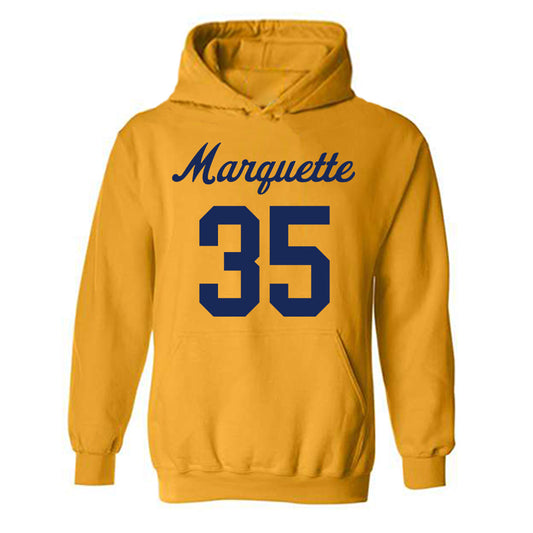 Marquette - NCAA Women's Lacrosse : Eliza Agate - Replica Shersey Hooded Sweatshirt-0