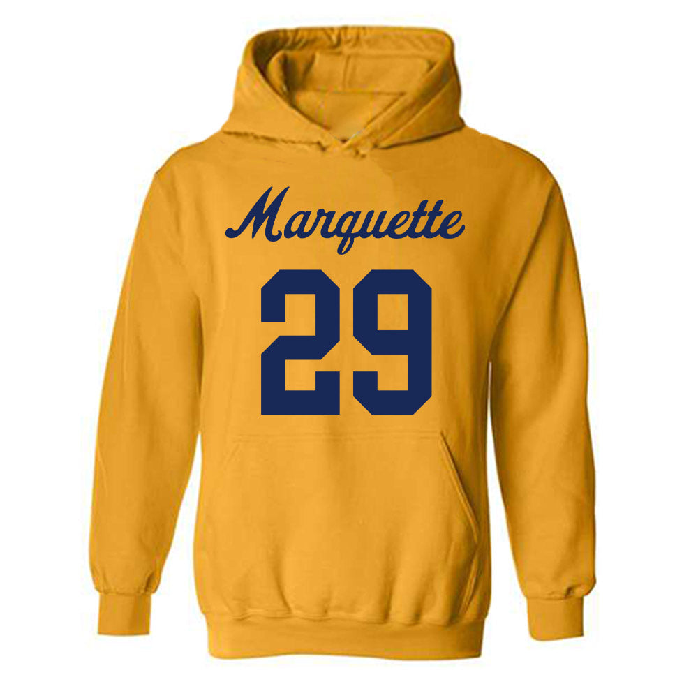 Marquette - NCAA Women's Lacrosse : Megan Hansen - Replica Shersey Hooded Sweatshirt-0