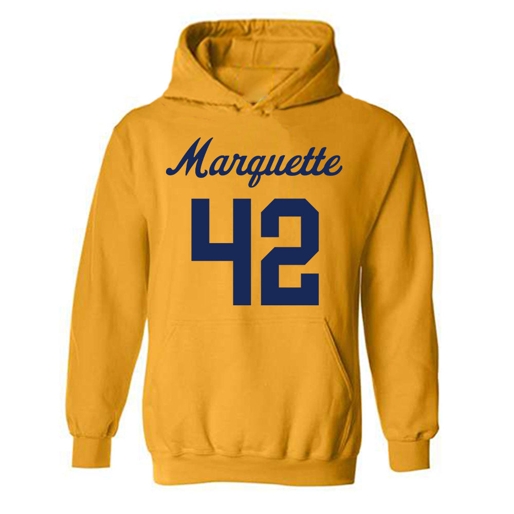 Marquette - NCAA Women's Lacrosse : Annabel Carlin - Replica Shersey Hooded Sweatshirt-0