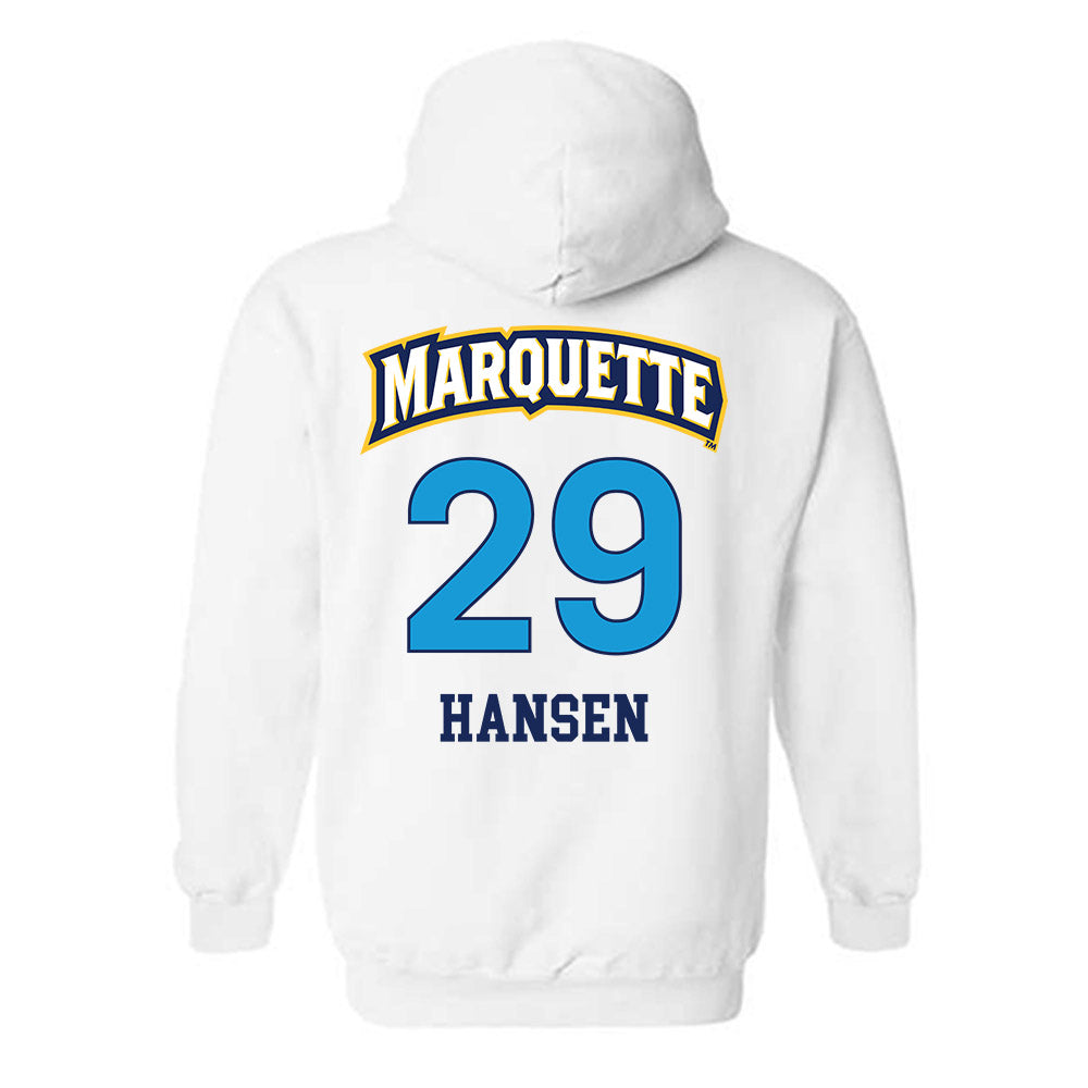 Marquette - NCAA Women's Lacrosse : Megan Hansen - Replica Shersey Hooded Sweatshirt-1