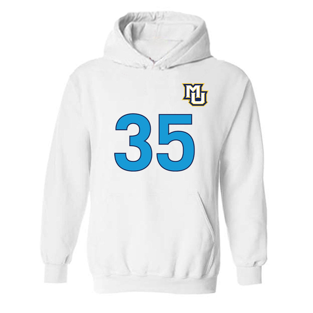 Marquette - NCAA Women's Lacrosse : Eliza Agate - Replica Shersey Hooded Sweatshirt-0