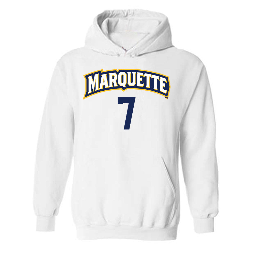 Marquette - NCAA Women's Volleyball : Keira Schmidt - Replica Shersey Hooded Sweatshirt-0