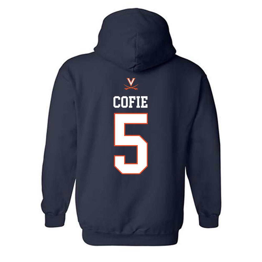 Virginia - NCAA Men's Basketball : Jacob Cofie - Replica Shersey Hooded Sweatshirt