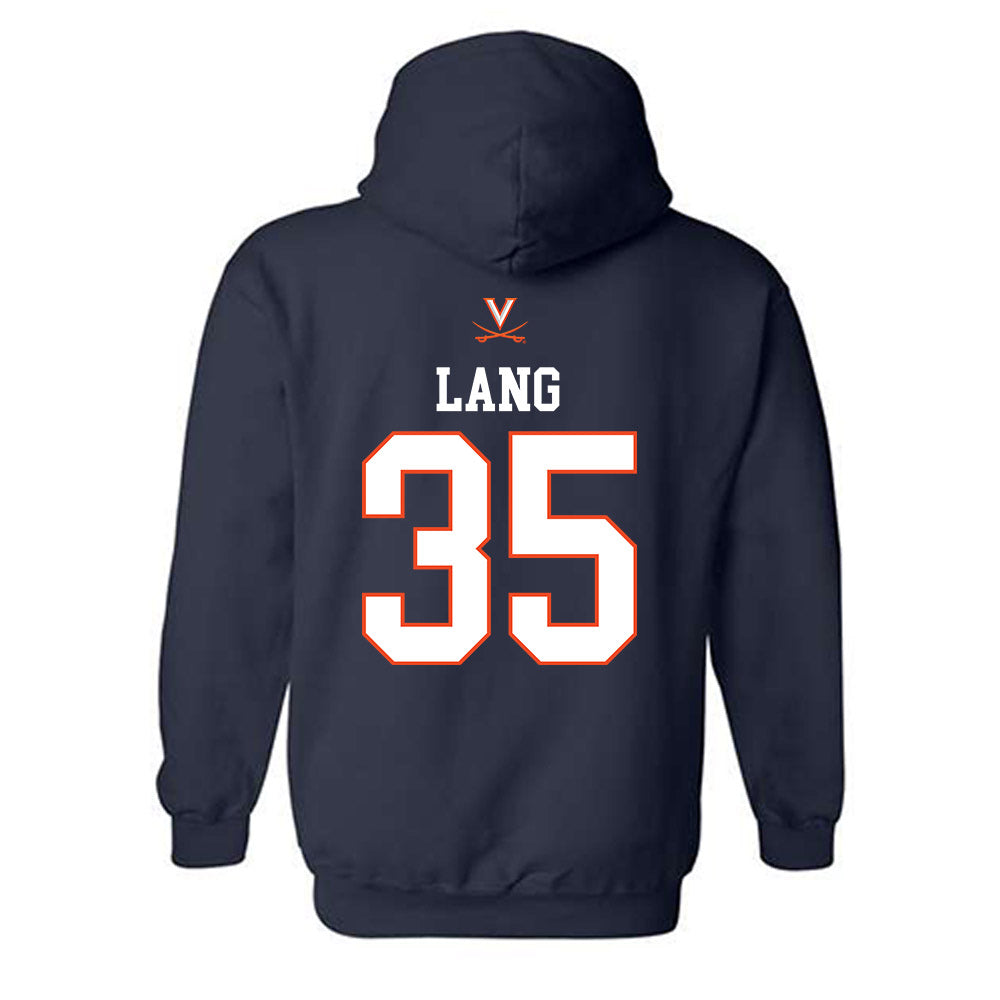 Virginia - NCAA Men's Basketball : Carter Lang - Replica Shersey Hooded Sweatshirt