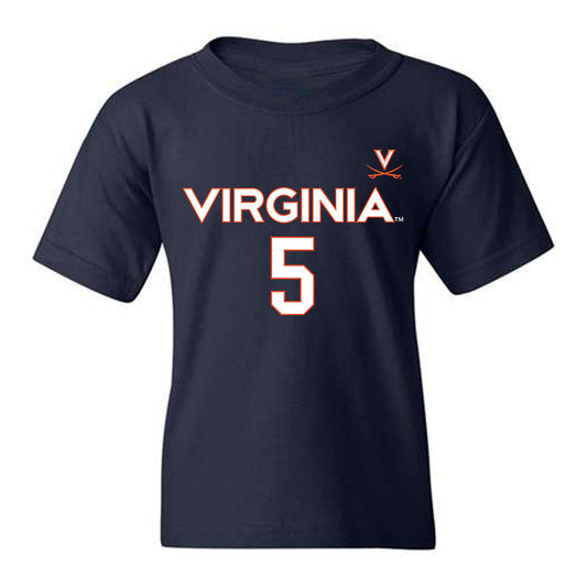 Virginia - NCAA Men's Basketball : Jacob Cofie - Replica Shersey Youth T-Shirt