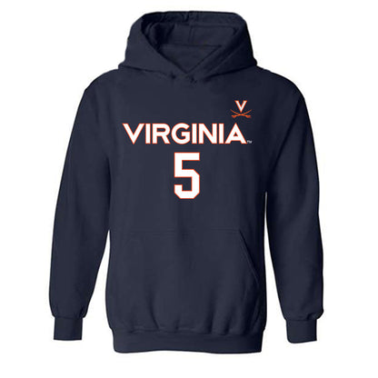 Virginia - NCAA Men's Basketball : Jacob Cofie - Replica Shersey Hooded Sweatshirt