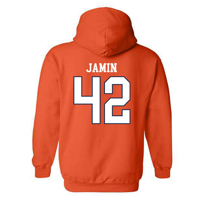 Virginia - NCAA Men's Lacrosse : Luke Jamin - Replica Shersey Hooded Sweatshirt-1