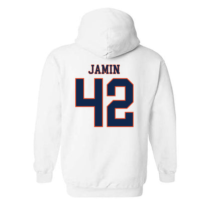 Virginia - NCAA Men's Lacrosse : Luke Jamin - Replica Shersey Hooded Sweatshirt-1