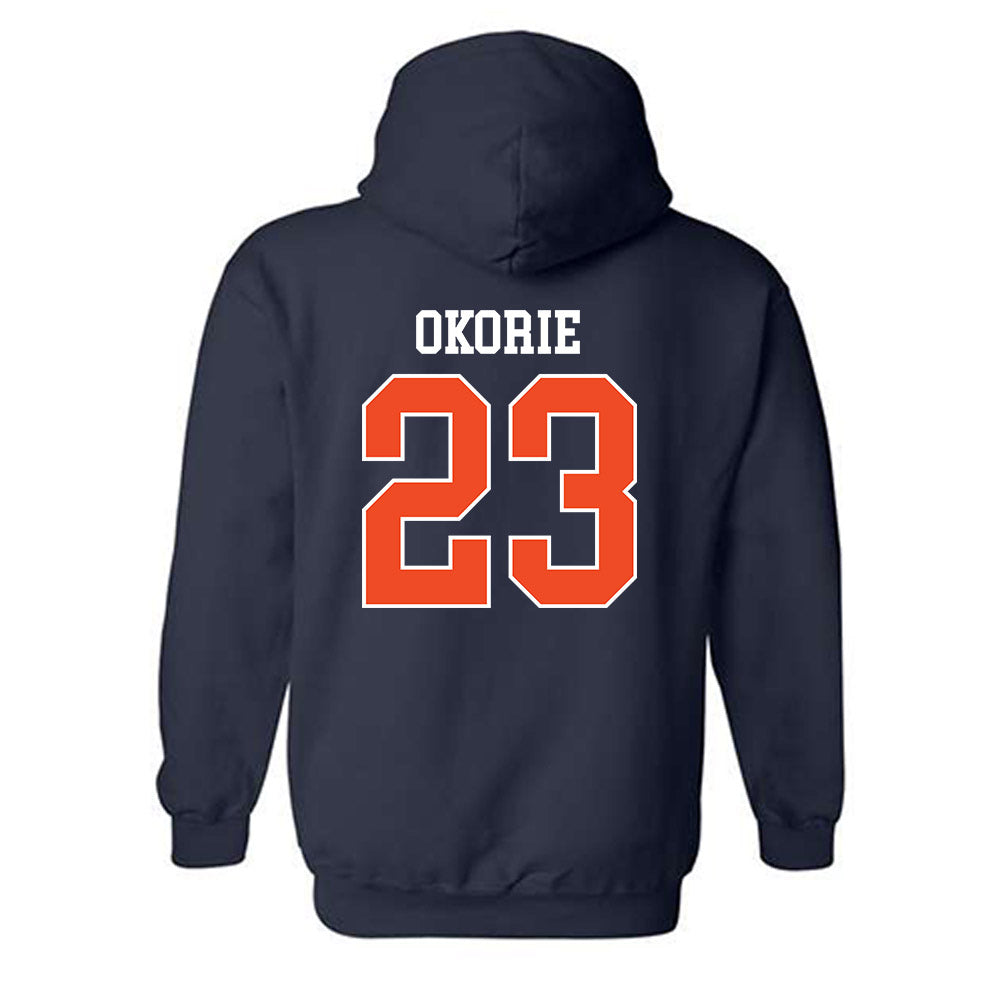 Virginia - NCAA Men's Soccer : David Okorie - Replica Shersey Hooded Sweatshirt-1