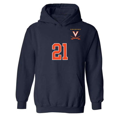 Virginia - NCAA Men's Soccer : Luc Mikula - Replica Shersey Hooded Sweatshirt