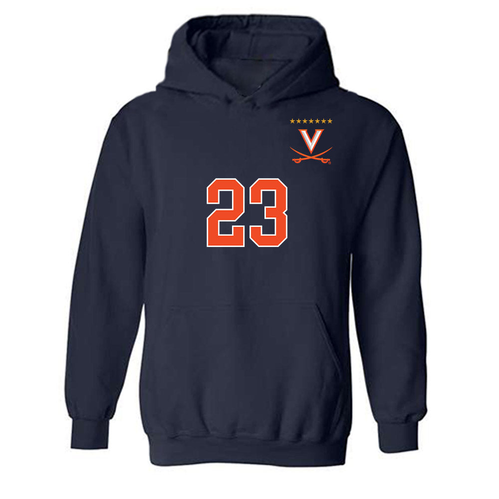 Virginia - NCAA Men's Soccer : David Okorie - Replica Shersey Hooded Sweatshirt-0
