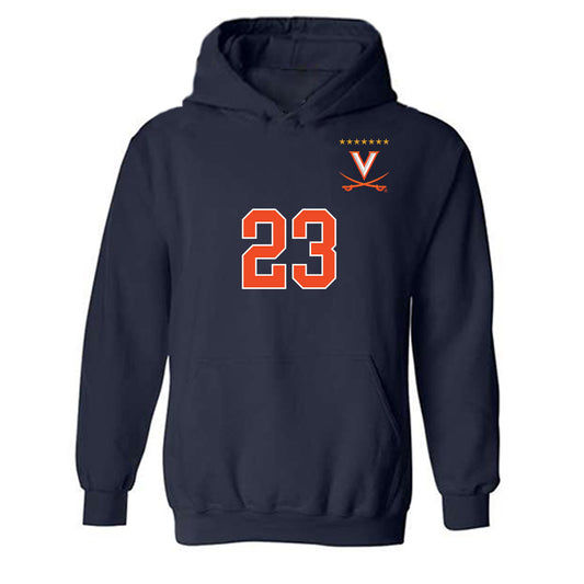 Virginia - NCAA Men's Soccer : David Okorie - Replica Shersey Hooded Sweatshirt-0