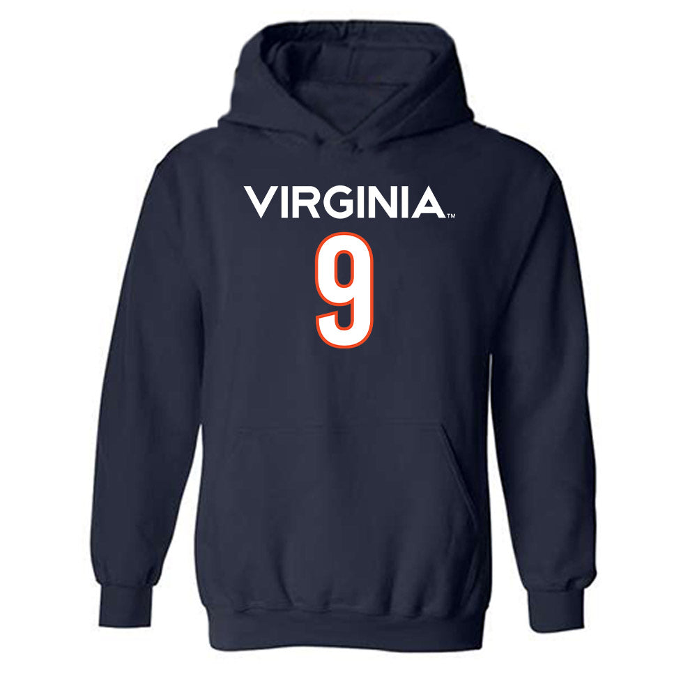 Virginia - NCAA Men's Basketball : Ishan Sharma - Replica Shersey Hooded Sweatshirt