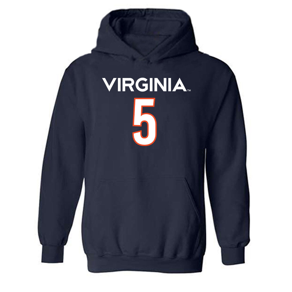 Virginia - NCAA Men's Basketball : Jacob Cofie - Replica Shersey Hooded Sweatshirt