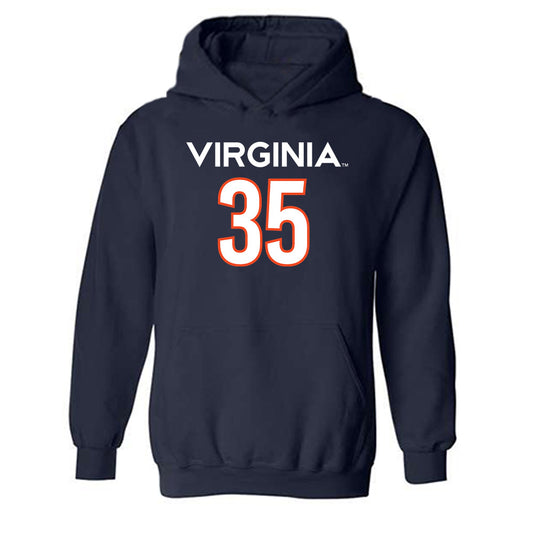 Virginia - NCAA Men's Basketball : Carter Lang - Replica Shersey Hooded Sweatshirt