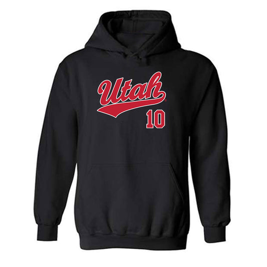 Utah - NCAA Baseball : David Galindo - Replica Shersey Hooded Sweatshirt-0