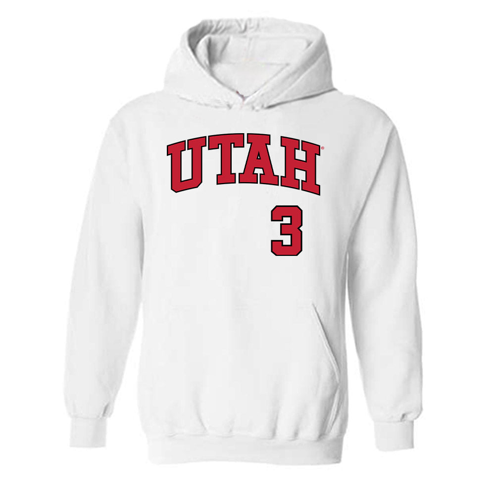 Utah - NCAA Baseball : Zakye Hawkins - Replica Shersey Hooded Sweatshirt-0