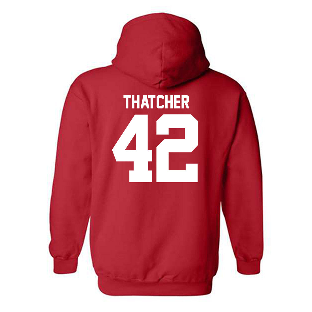Utah - NCAA Football : Christian Thatcher - Replica Shersey Hooded Sweatshirt-1
