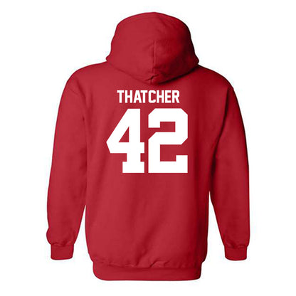 Utah - NCAA Football : Christian Thatcher - Replica Shersey Hooded Sweatshirt-1