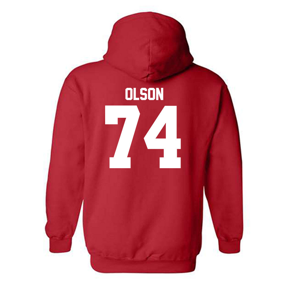 Utah - NCAA Football : Keith Olson - Replica Shersey Hooded Sweatshirt-1