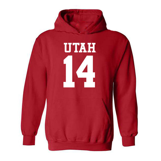 Utah - NCAA Football : Brendan Zurbrugg - Replica Shersey Hooded Sweatshirt-0