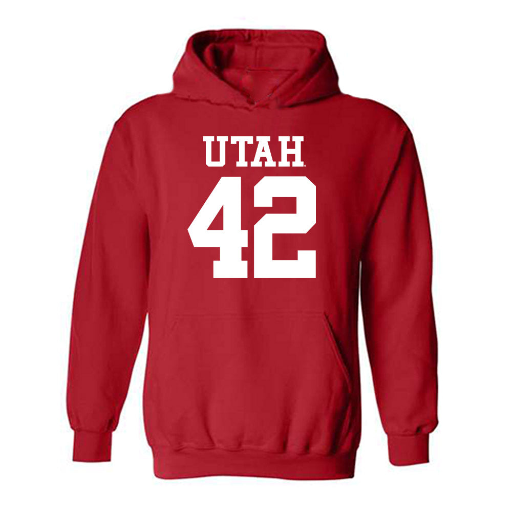 Utah - NCAA Football : Christian Thatcher - Replica Shersey Hooded Sweatshirt-0