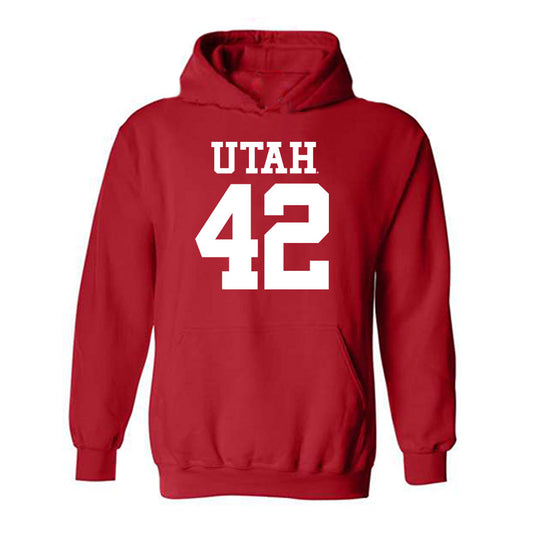 Utah - NCAA Football : Christian Thatcher - Replica Shersey Hooded Sweatshirt-0