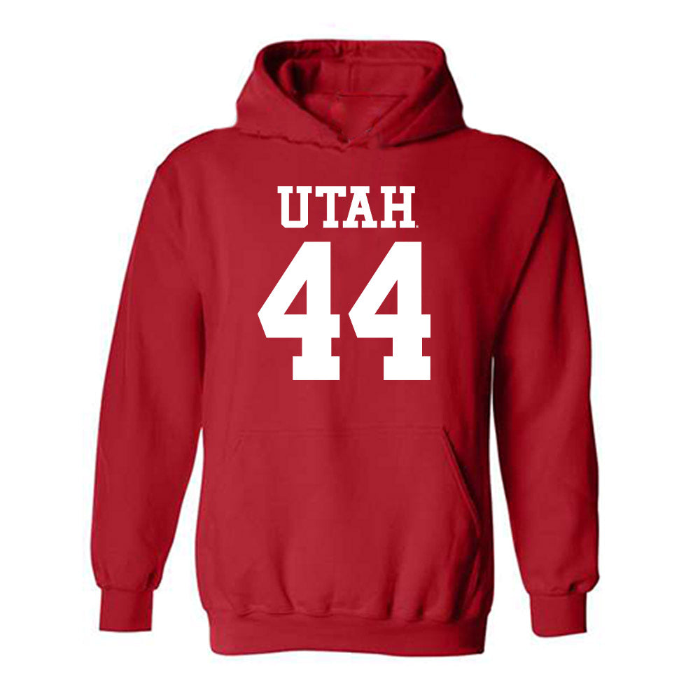 Utah - NCAA Football : Logan Castor - Replica Shersey Hooded Sweatshirt-0