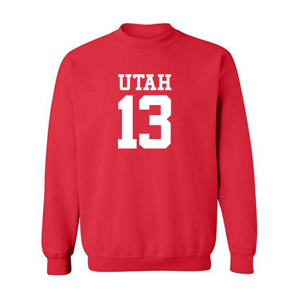Utah - NCAA Football : Jason Stokes Jr - Replica Shersey Crewneck Sweatshirt-0