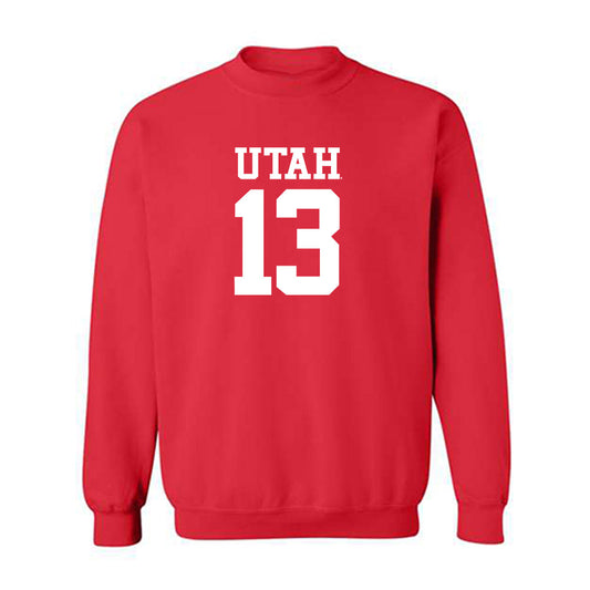 Utah - NCAA Football : Jason Stokes Jr - Replica Shersey Crewneck Sweatshirt-0