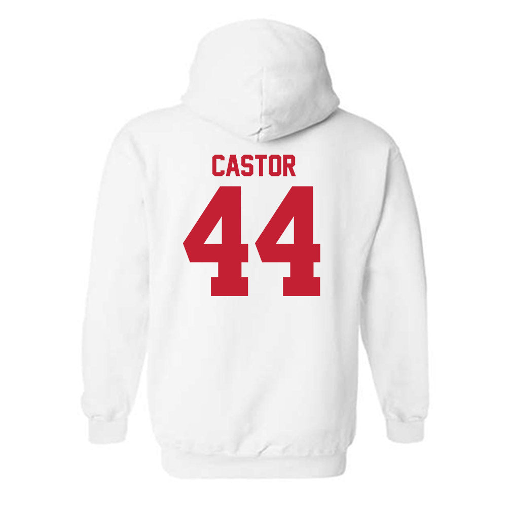 Utah - NCAA Football : Logan Castor - Replica Shersey Hooded Sweatshirt-1