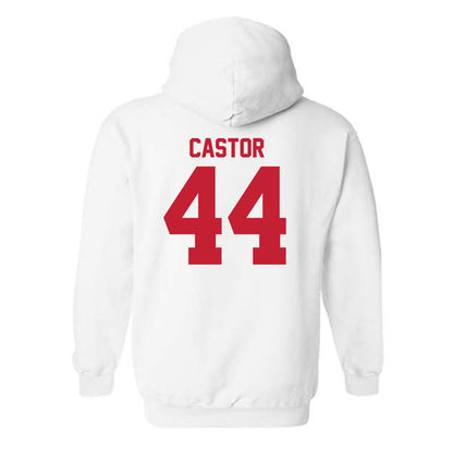 Utah - NCAA Football : Logan Castor - Replica Shersey Hooded Sweatshirt-1