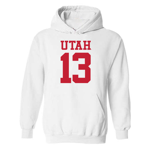 Utah - NCAA Football : Jason Stokes Jr - Replica Shersey Hooded Sweatshirt-0