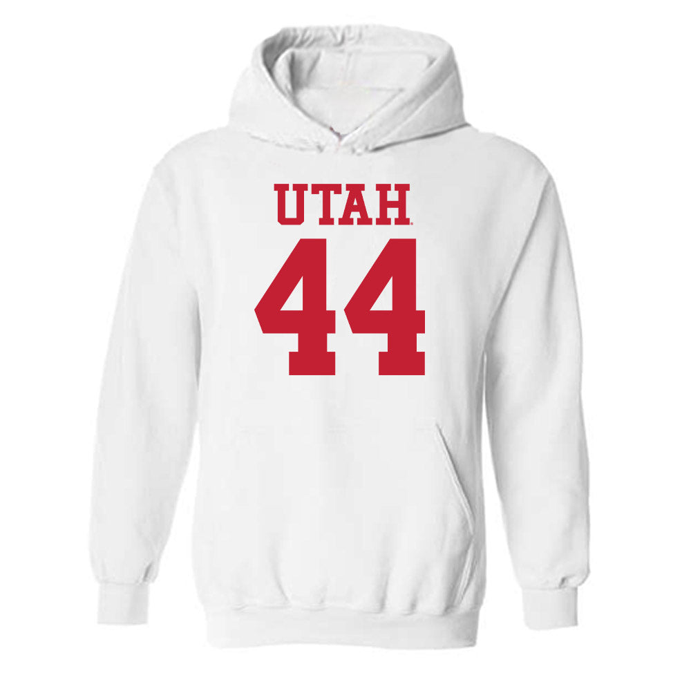 Utah - NCAA Football : Logan Castor - Replica Shersey Hooded Sweatshirt-0