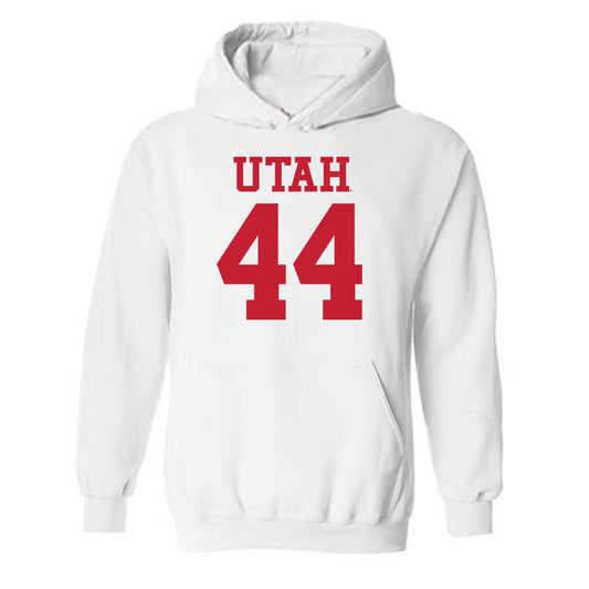 Utah - NCAA Football : Logan Castor - Replica Shersey Hooded Sweatshirt-0