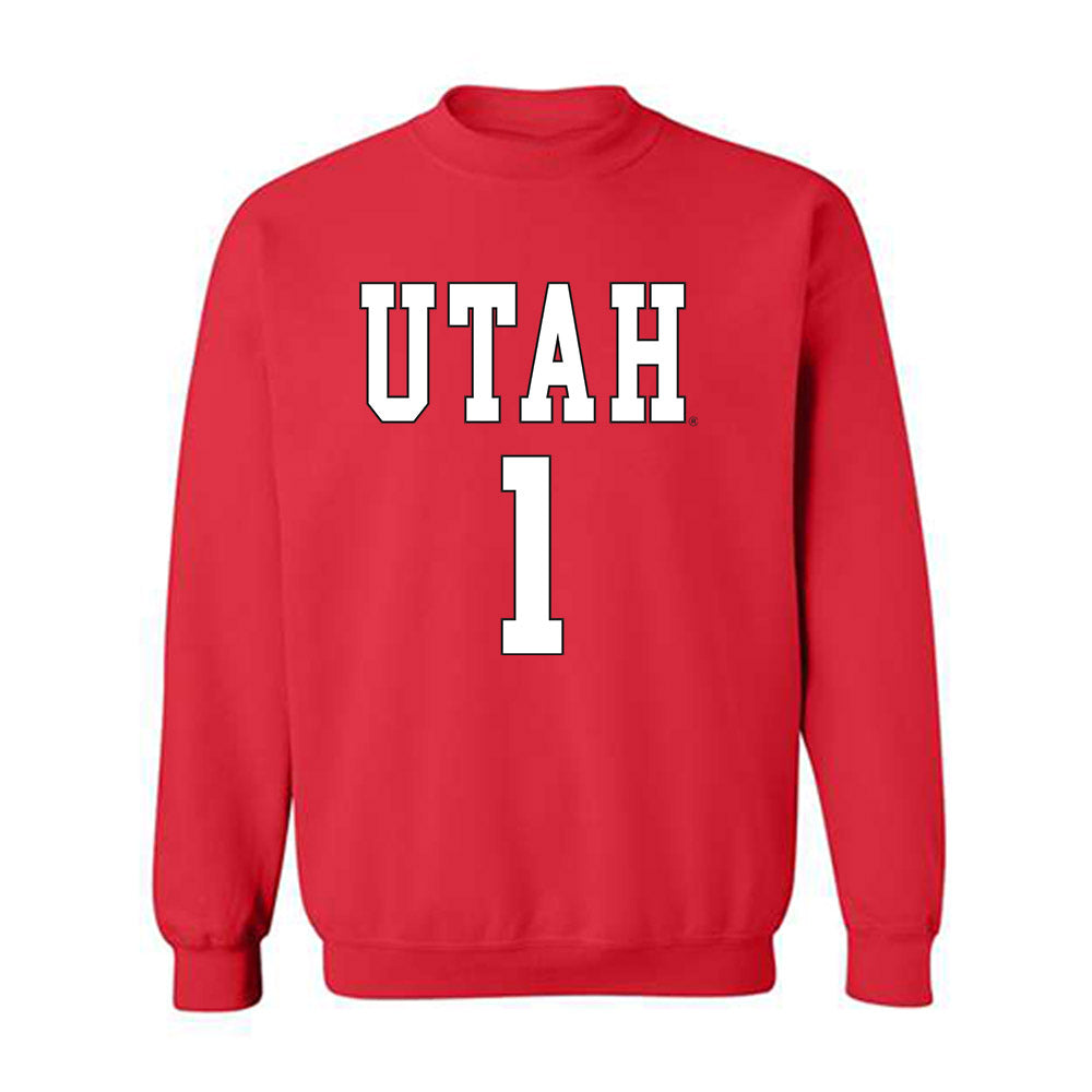 Utah - NCAA Women's Basketball : Avery Hjelmstad - Replica Shersey Crewneck Sweatshirt-0
