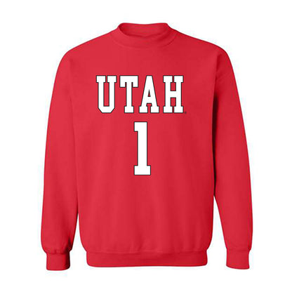 Utah - NCAA Women's Basketball : Avery Hjelmstad - Replica Shersey Crewneck Sweatshirt-0
