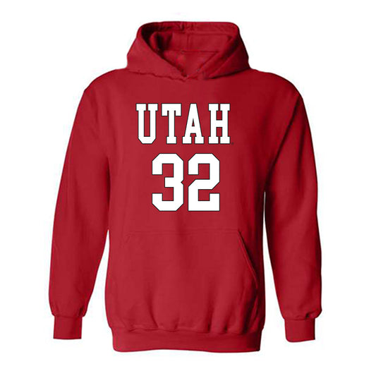 Utah - NCAA Men's Basketball : James Okonkwo - Replica Shersey Hooded Sweatshirt-0