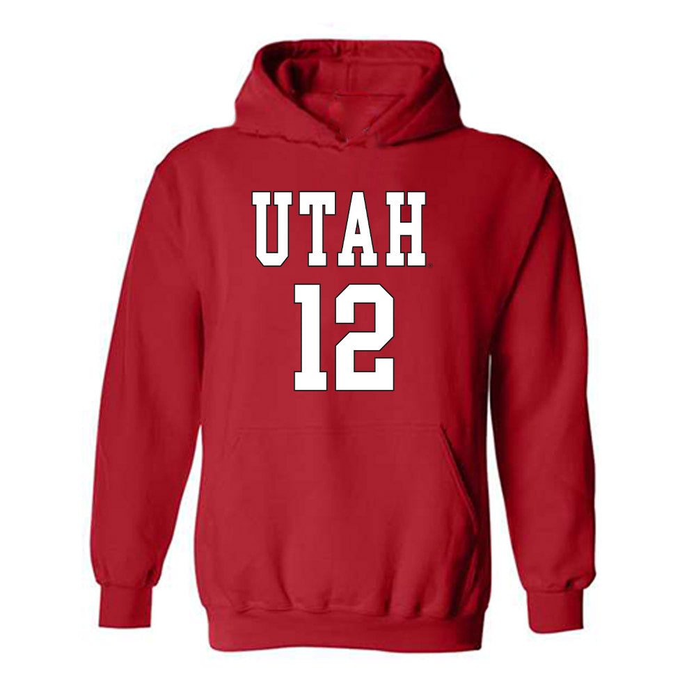 Utah - NCAA Women's Basketball : Chyra Evans - Replica Shersey Hooded Sweatshirt-0