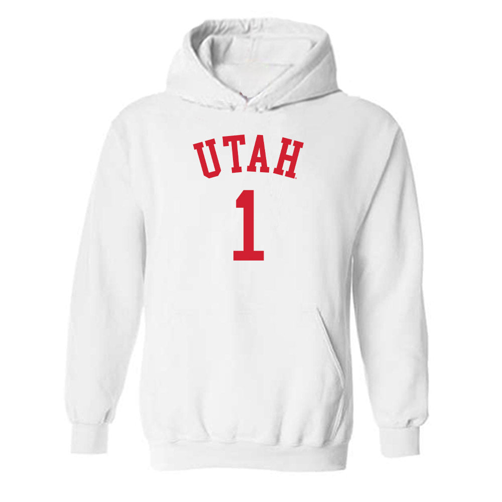 Utah - NCAA Women's Basketball : Avery Hjelmstad - Replica Shersey Hooded Sweatshirt-0