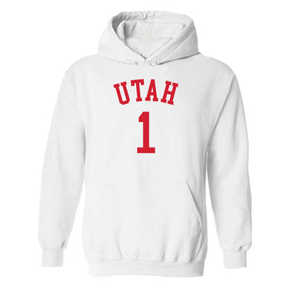 Utah - NCAA Women's Basketball : Avery Hjelmstad - Replica Shersey Hooded Sweatshirt-0