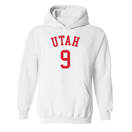 Utah - NCAA Men's Basketball : Jerry Huang - Replica Shersey Hooded Sweatshirt