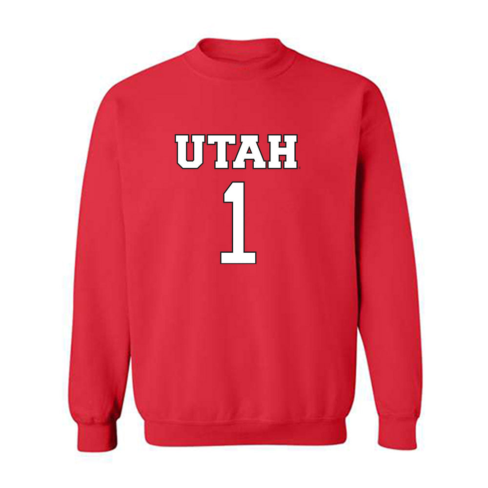 Utah - NCAA Women's Basketball : Avery Hjelmstad - Replica Shersey Crewneck Sweatshirt-0