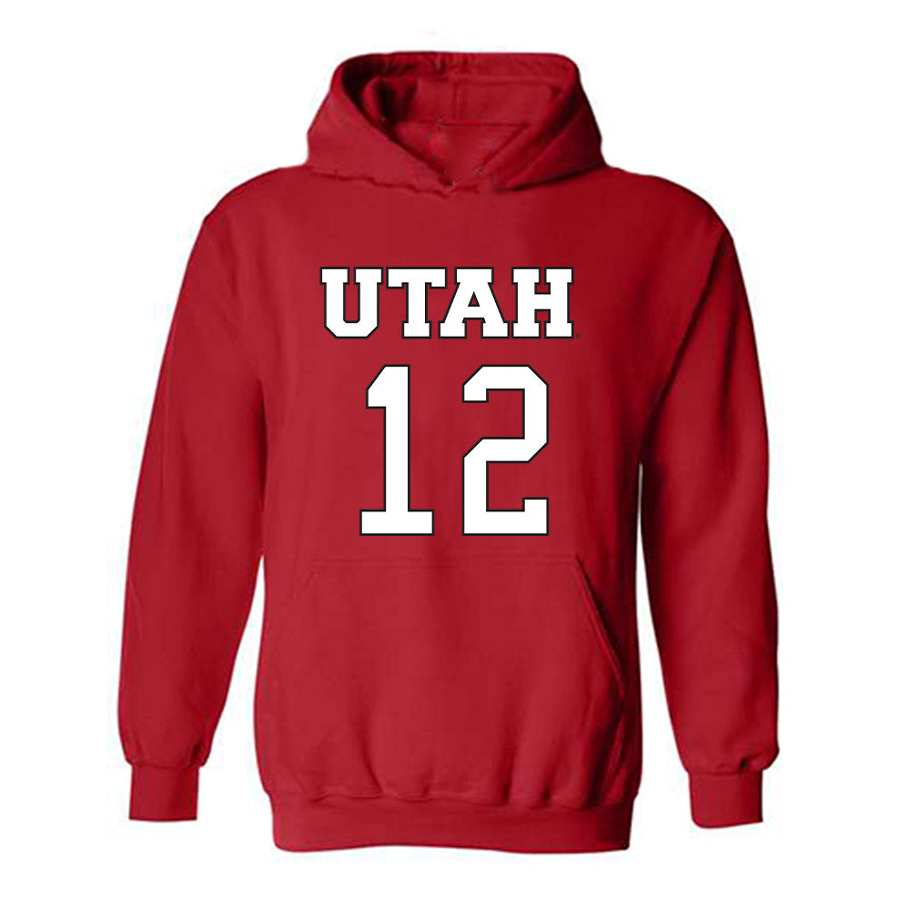 Utah - NCAA Women's Basketball : Chyra Evans - Replica Shersey Hooded Sweatshirt-0