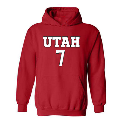 Utah - NCAA Women's Soccer : Kelly Bullock - Replica Shersey Hooded Sweatshirt-0