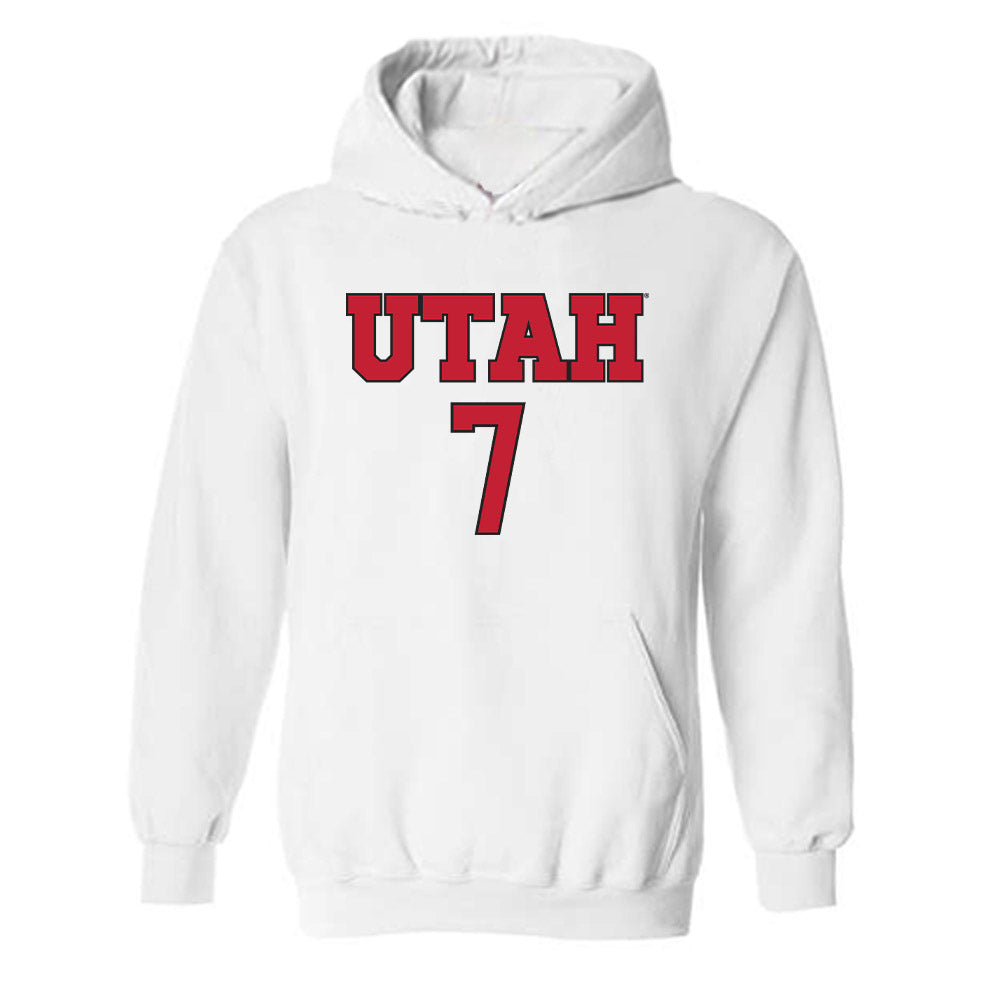 Utah - NCAA Women's Soccer : Kelly Bullock - Replica Shersey Hooded Sweatshirt-0