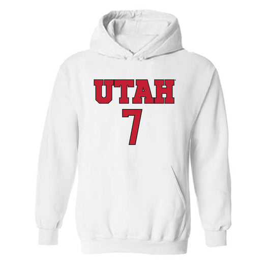 Utah - NCAA Women's Soccer : Kelly Bullock - Replica Shersey Hooded Sweatshirt-0