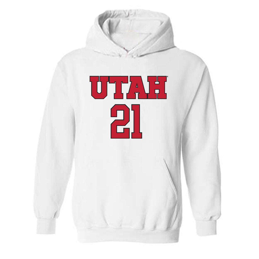 Utah - NCAA Women's Soccer : Ali Swensen - Replica Shersey Hooded Sweatshirt-0