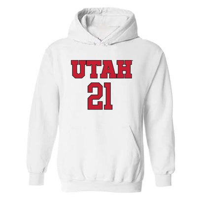 Utah - NCAA Women's Soccer : Ali Swensen - Replica Shersey Hooded Sweatshirt-0