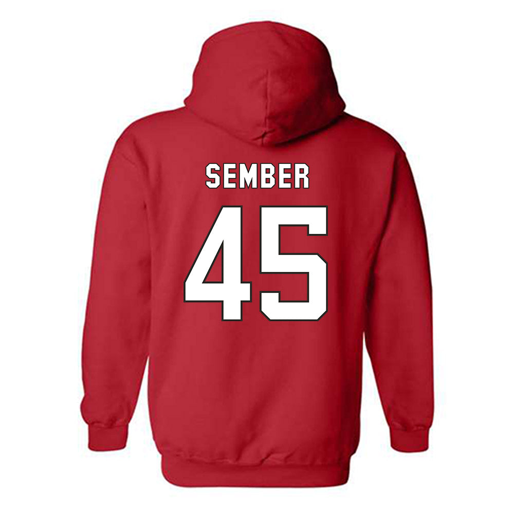 NC State - NCAA Football : Robert Sember - Replica Shersey Hooded Sweatshirt-1